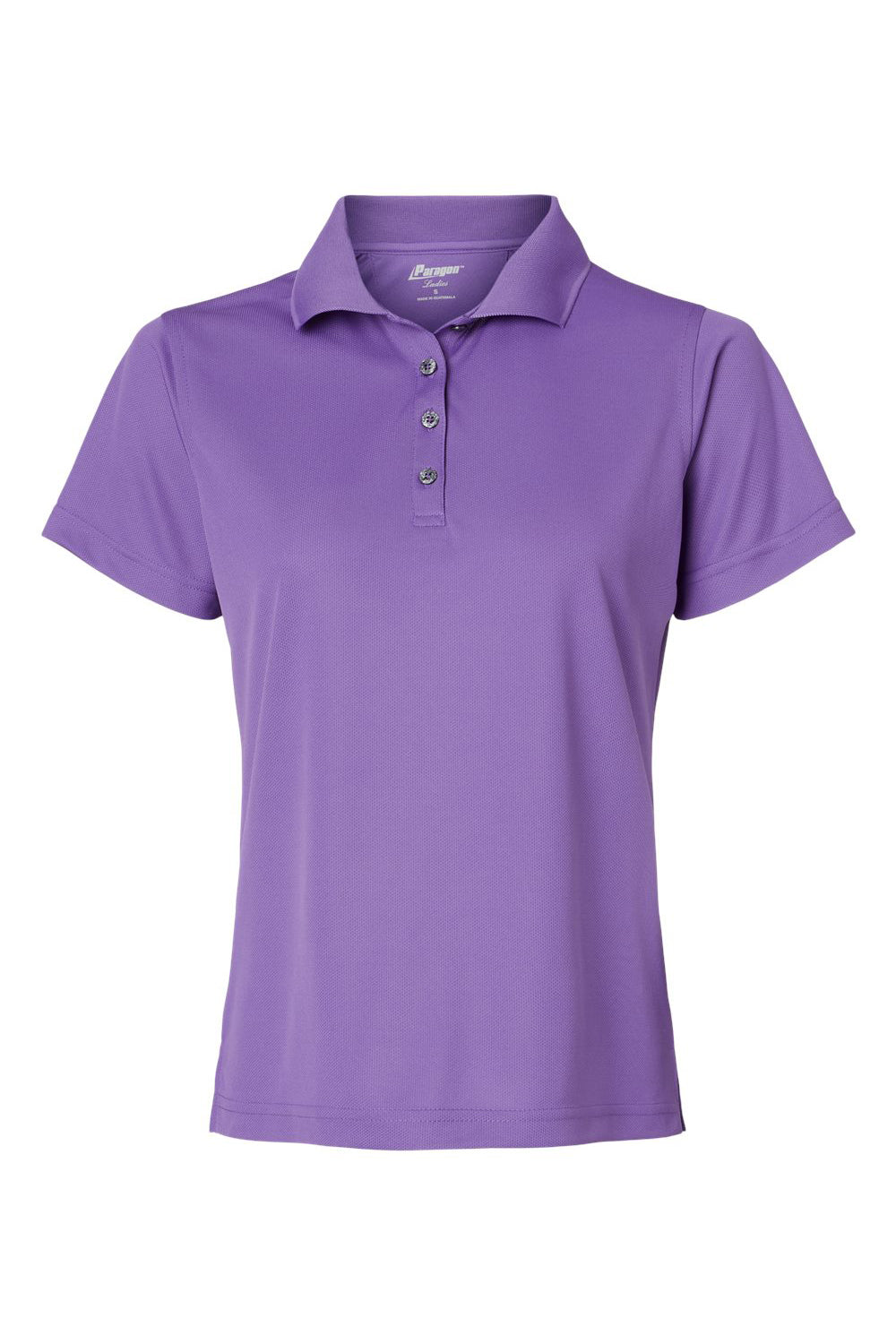 Paragon 104 Womens Saratoga Performance Moisture Wicking Mini Mesh Short Sleeve Polo Shirt Grape Purple Flat Front