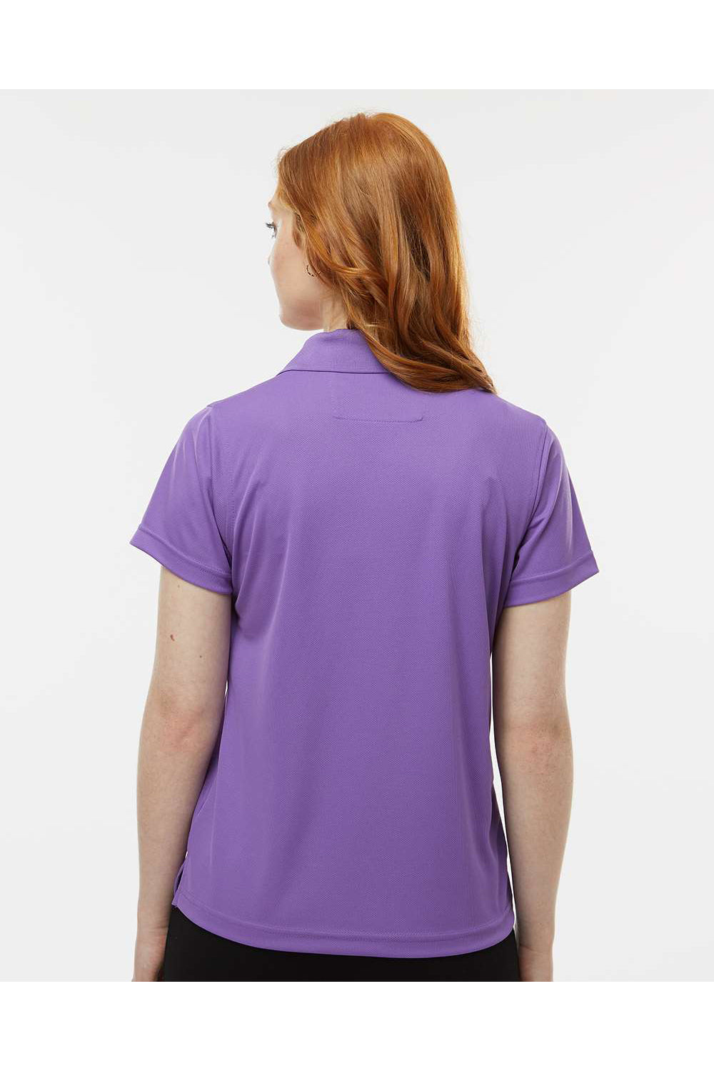 Paragon 104 Womens Saratoga Performance Mini Mesh Short Sleeve Polo Shirt Grape Purple Model Back