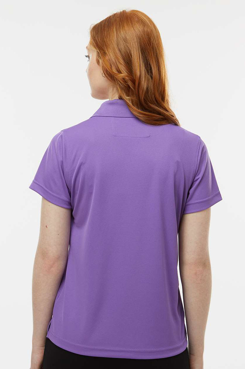 Paragon 104 Womens Saratoga Performance Moisture Wicking Mini Mesh Short Sleeve Polo Shirt Grape Purple Model Back
