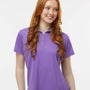 Paragon Womens Saratoga Performance Moisture Wicking Mini Mesh Short Sleeve Polo Shirt - Grape Purple - NEW
