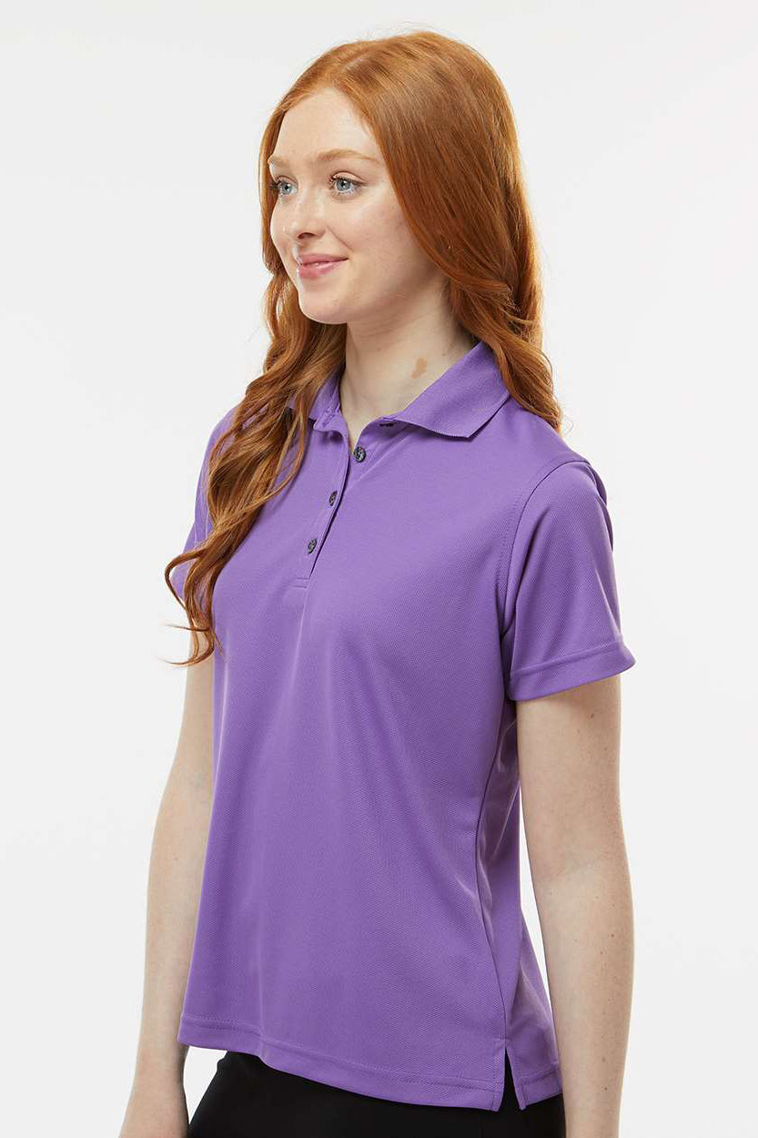 Paragon 104 Womens Saratoga Performance Moisture Wicking Mini Mesh Short Sleeve Polo Shirt Grape Purple Model Side