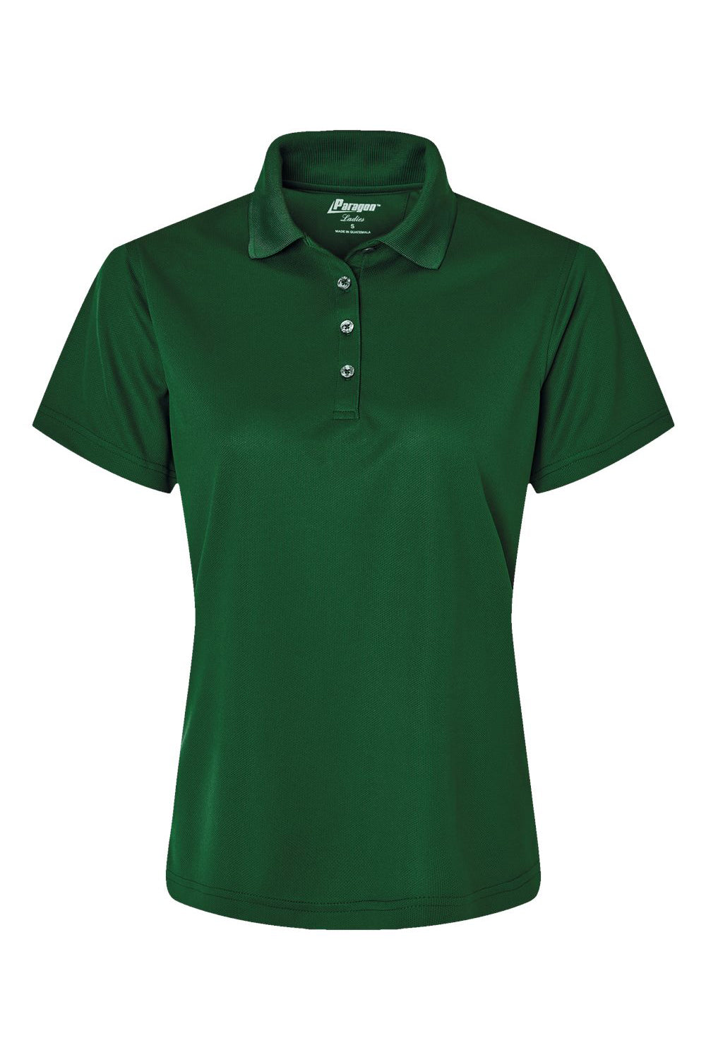 Paragon 104 Womens Saratoga Performance Moisture Wicking Mini Mesh Short Sleeve Polo Shirt Hunter Green Flat Front