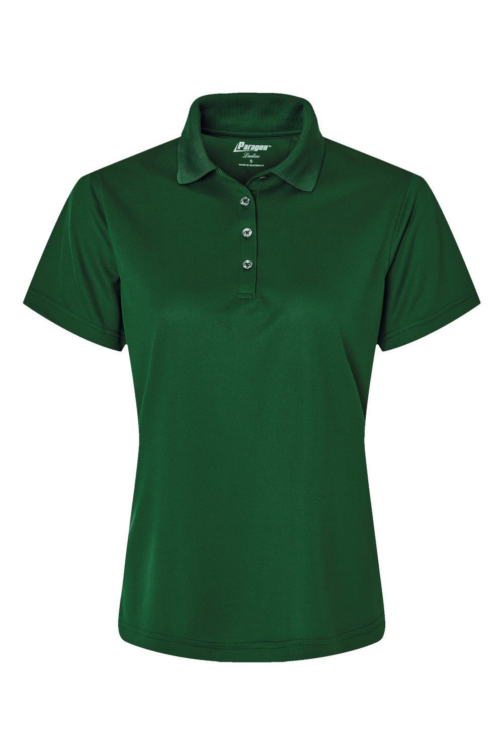 Paragon 104 Womens Saratoga Performance Mini Mesh Short Sleeve Polo Shirt Hunter Green Flat Front