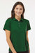 Paragon 104 Womens Saratoga Performance Moisture Wicking Mini Mesh Short Sleeve Polo Shirt Hunter Green Model Front