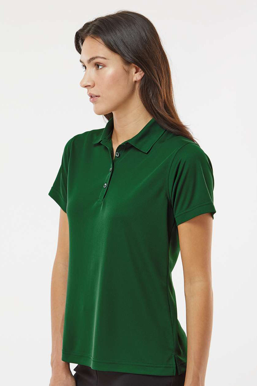Paragon 104 Womens Saratoga Performance Moisture Wicking Mini Mesh Short Sleeve Polo Shirt Hunter Green Model Side