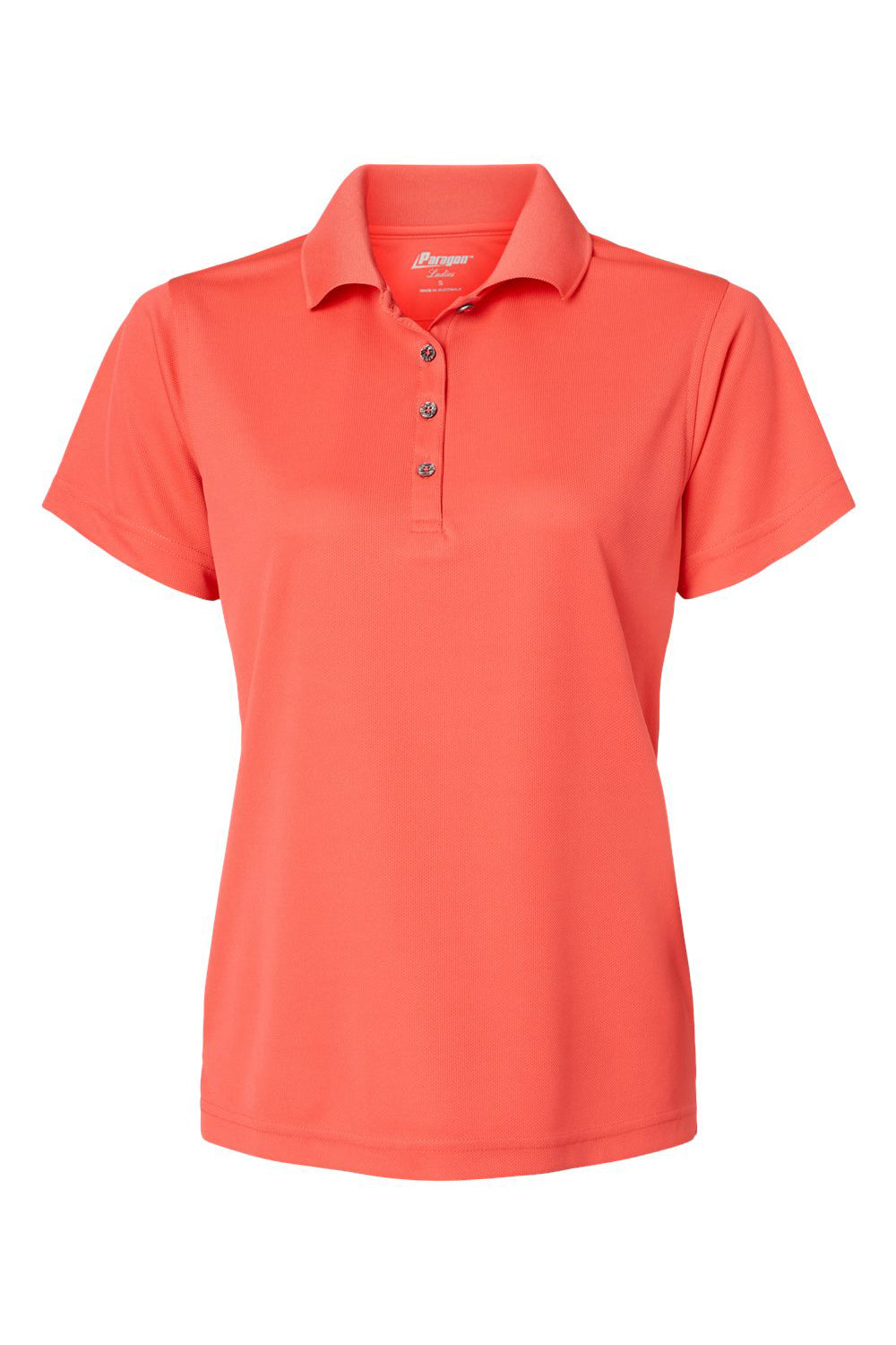 Paragon 104 Womens Saratoga Performance Moisture Wicking Mini Mesh Short Sleeve Polo Shirt Melon Flat Front