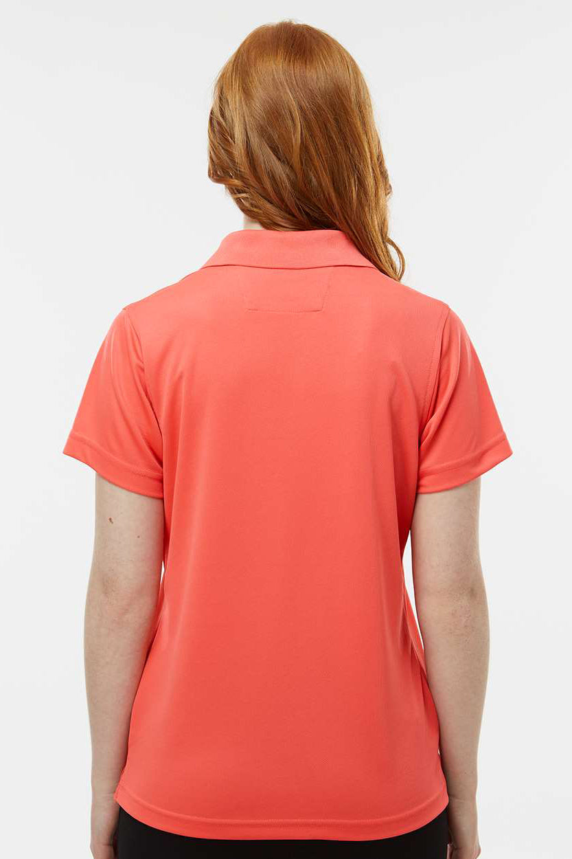 Paragon 104 Womens Saratoga Performance Moisture Wicking Mini Mesh Short Sleeve Polo Shirt Melon Model Back