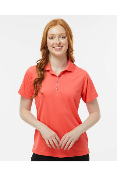 Paragon 104 Womens Saratoga Performance Mini Mesh Short Sleeve Polo Shirt Melon Model Front