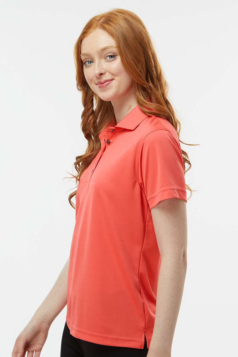 Paragon 104 Womens Saratoga Performance Moisture Wicking Mini Mesh Short Sleeve Polo Shirt Melon Model Side