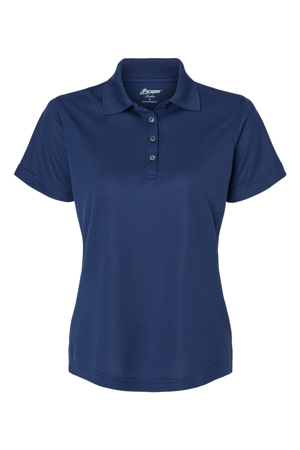 Paragon 104 Womens Saratoga Performance Mini Mesh Short Sleeve Polo Shirt Navy Blue Flat Front