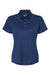 Paragon 104 Womens Saratoga Performance Moisture Wicking Mini Mesh Short Sleeve Polo Shirt Navy Blue Flat Front