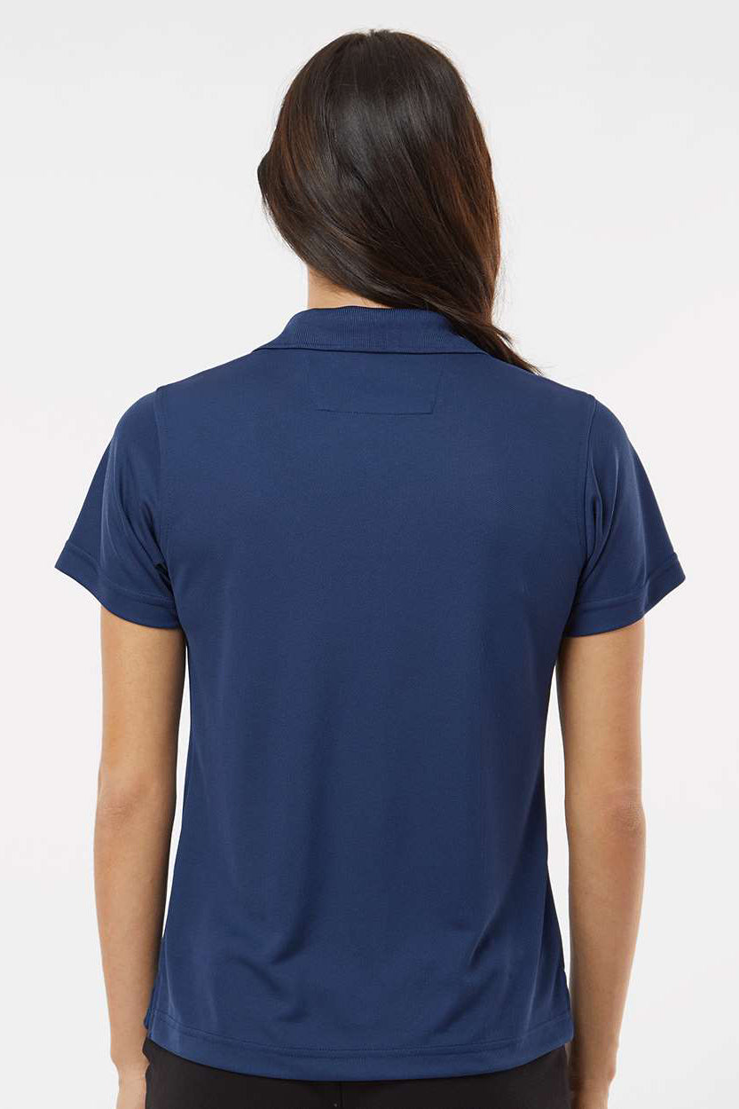 Paragon 104 Womens Saratoga Performance Moisture Wicking Mini Mesh Short Sleeve Polo Shirt Navy Blue Model Back