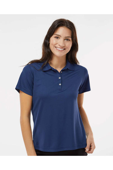Paragon 104 Womens Saratoga Performance Mini Mesh Short Sleeve Polo Shirt Navy Blue Model Front