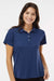 Paragon 104 Womens Saratoga Performance Moisture Wicking Mini Mesh Short Sleeve Polo Shirt Navy Blue Model Front