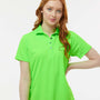 Paragon Womens Saratoga Performance Moisture Wicking Mini Mesh Short Sleeve Polo Shirt - Neon Lime Green - NEW