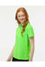 Paragon 104 Womens Saratoga Performance Mini Mesh Short Sleeve Polo Shirt Neon Lime Green Model Side