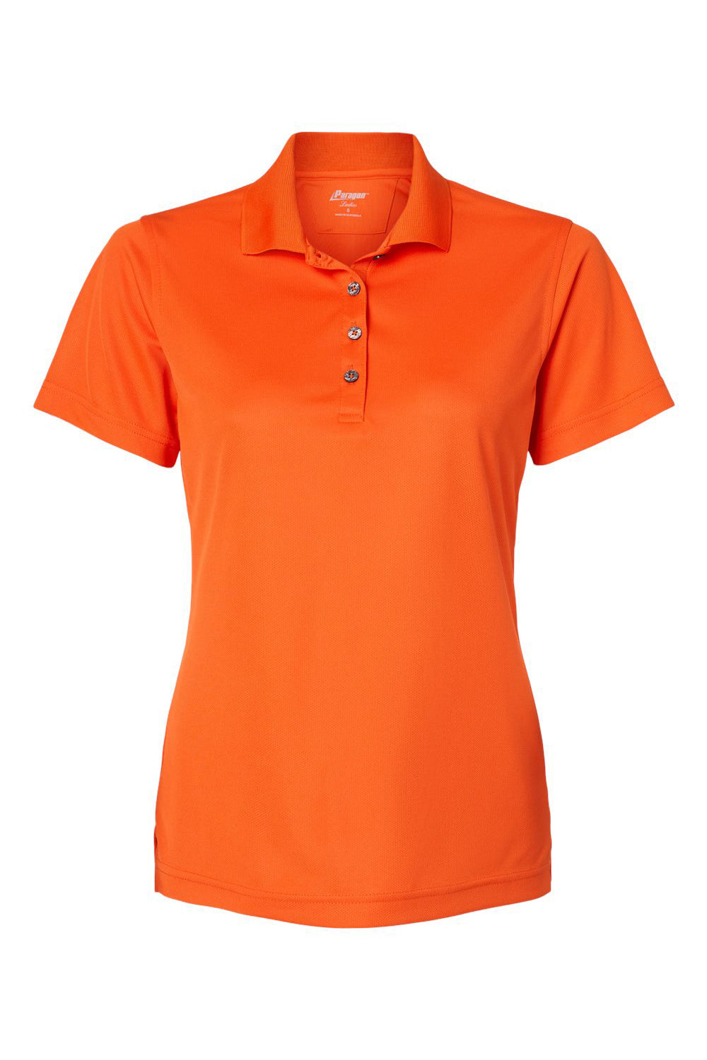 Paragon 104 Womens Saratoga Performance Moisture Wicking Mini Mesh Short Sleeve Polo Shirt Orange Flat Front