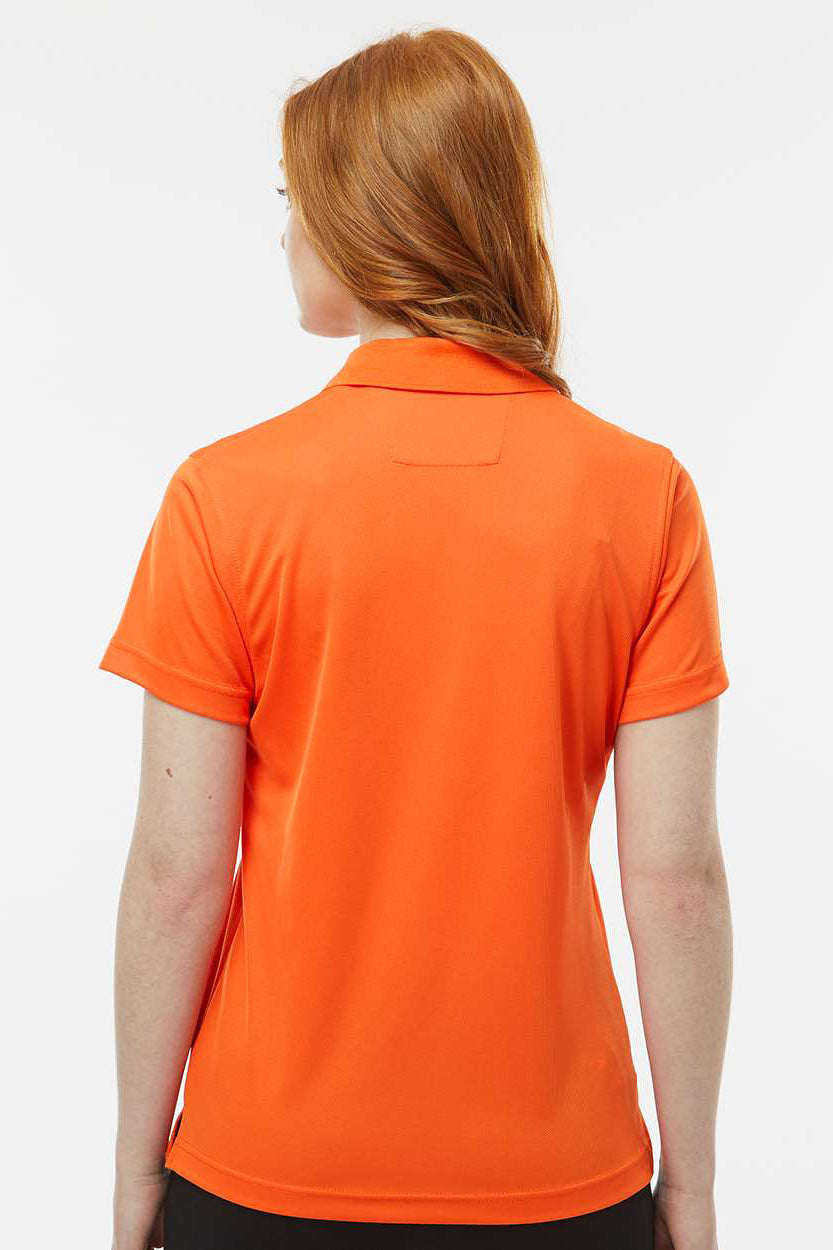 Paragon 104 Womens Saratoga Performance Moisture Wicking Mini Mesh Short Sleeve Polo Shirt Orange Model Back