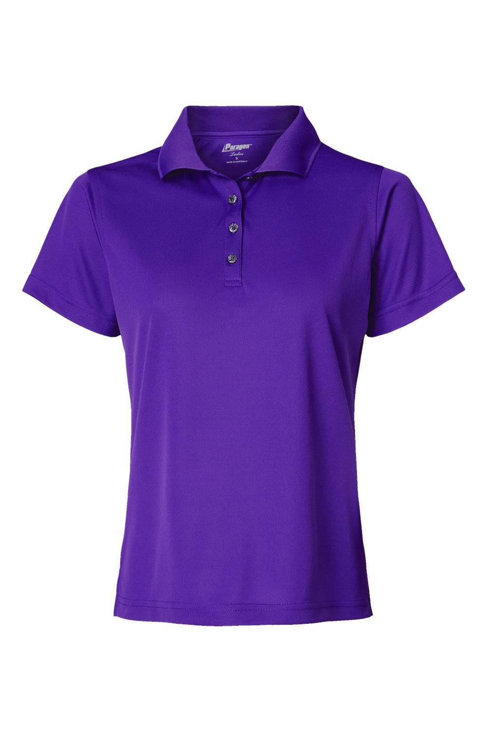 Paragon 104 Womens Saratoga Performance Moisture Wicking Mini Mesh Short Sleeve Polo Shirt Purple Flat Front