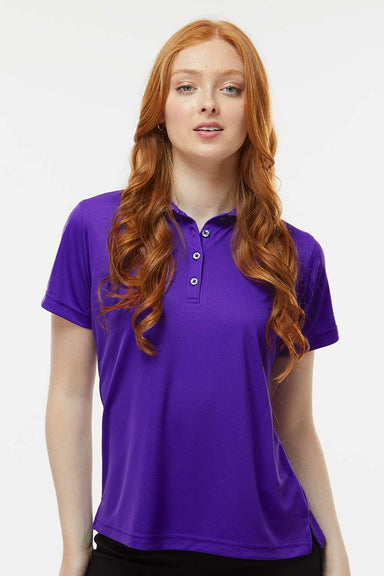Paragon 104 Womens Saratoga Performance Moisture Wicking Mini Mesh Short Sleeve Polo Shirt Purple Model Front