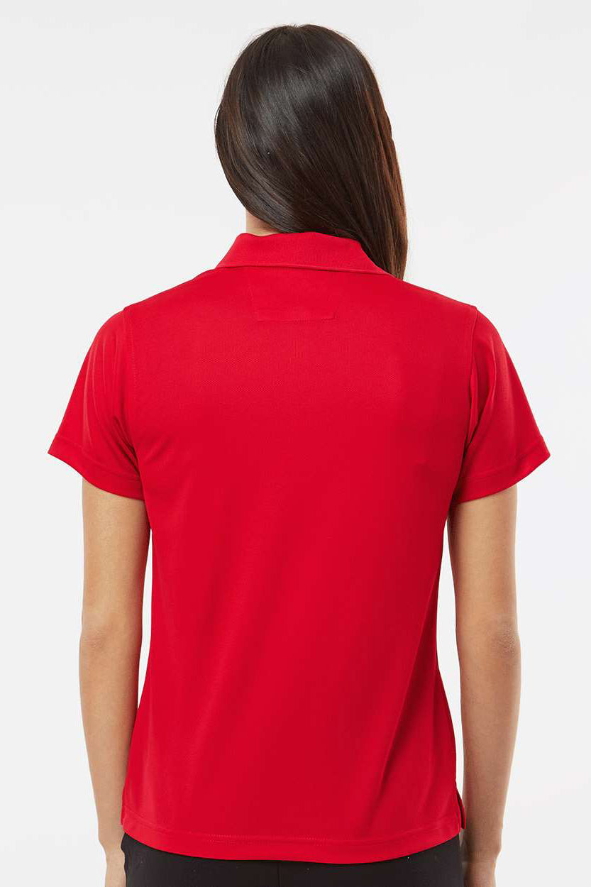 Paragon 104 Womens Saratoga Performance Moisture Wicking Mini Mesh Short Sleeve Polo Shirt Red Model Back