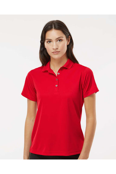 Paragon 104 Womens Saratoga Performance Mini Mesh Short Sleeve Polo Shirt Red Model Front