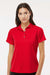 Paragon 104 Womens Saratoga Performance Moisture Wicking Mini Mesh Short Sleeve Polo Shirt Red Model Front