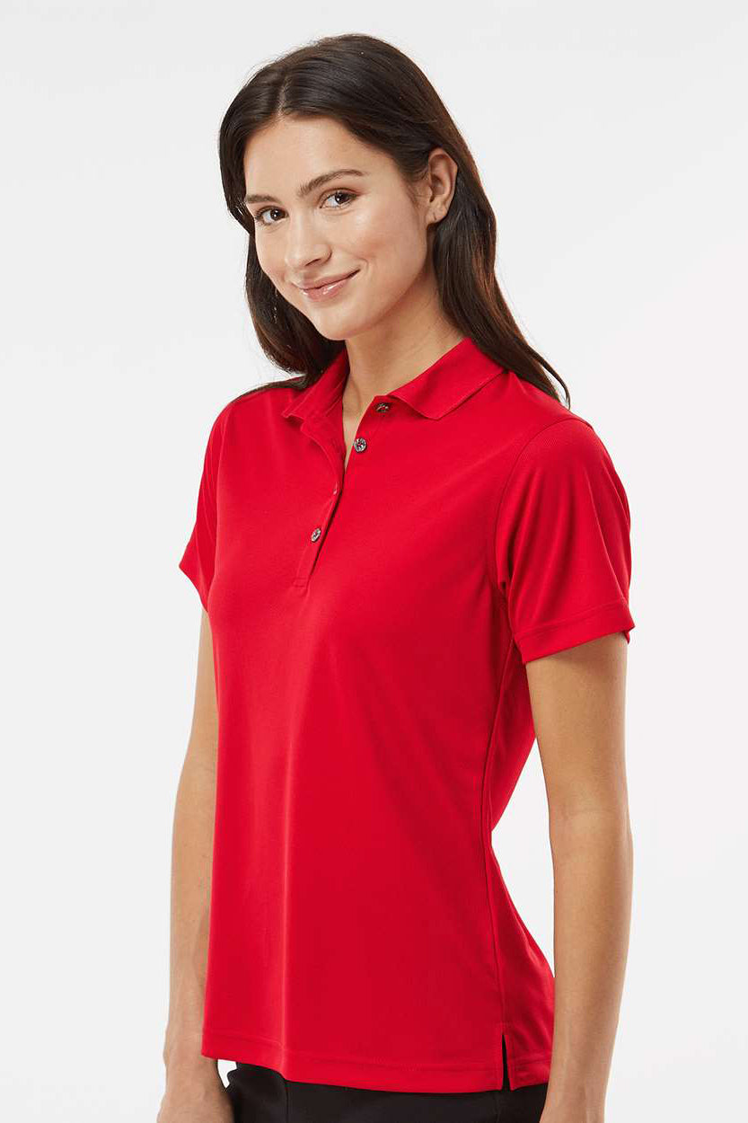 Paragon 104 Womens Saratoga Performance Moisture Wicking Mini Mesh Short Sleeve Polo Shirt Red Model Side
