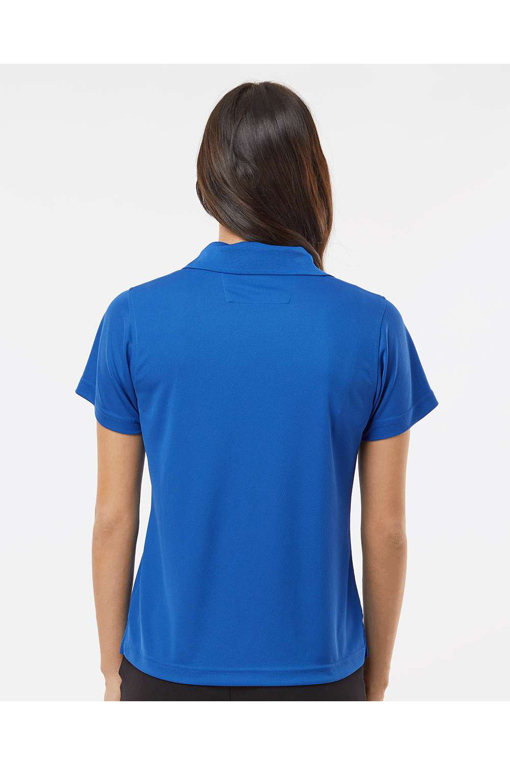 Paragon 104 Womens Saratoga Performance Mini Mesh Short Sleeve Polo Shirt Royal Blue Model Back