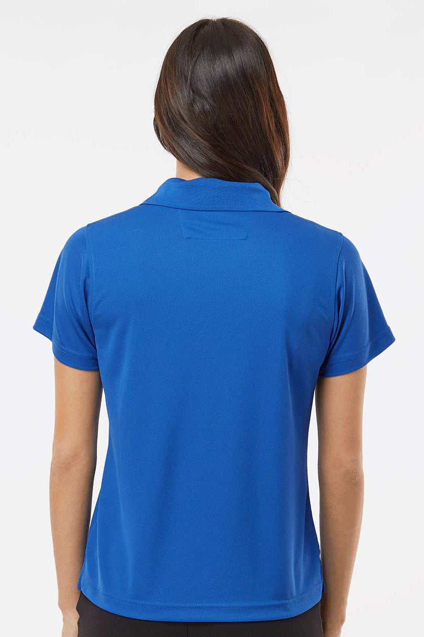 Paragon 104 Womens Saratoga Performance Moisture Wicking Mini Mesh Short Sleeve Polo Shirt Royal Blue Model Back