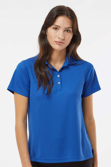 Paragon 104 Womens Saratoga Performance Moisture Wicking Mini Mesh Short Sleeve Polo Shirt Royal Blue Model Front