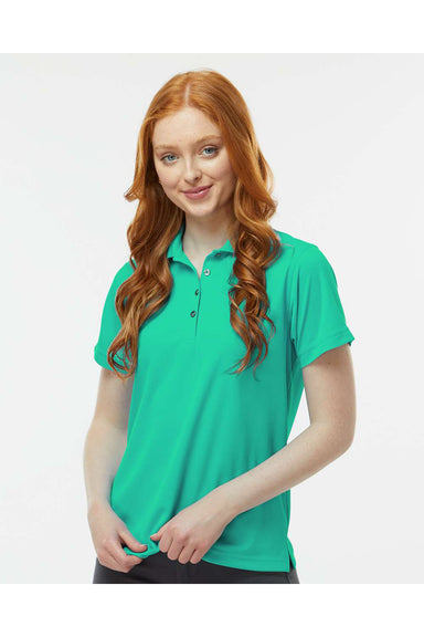 Paragon 104 Womens Saratoga Performance Mini Mesh Short Sleeve Polo Shirt Seagreen Model Front