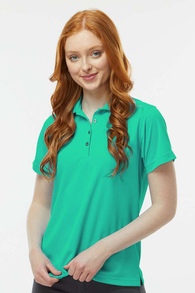 Paragon 104 Womens Saratoga Performance Moisture Wicking Mini Mesh Short Sleeve Polo Shirt Seagreen Model Front