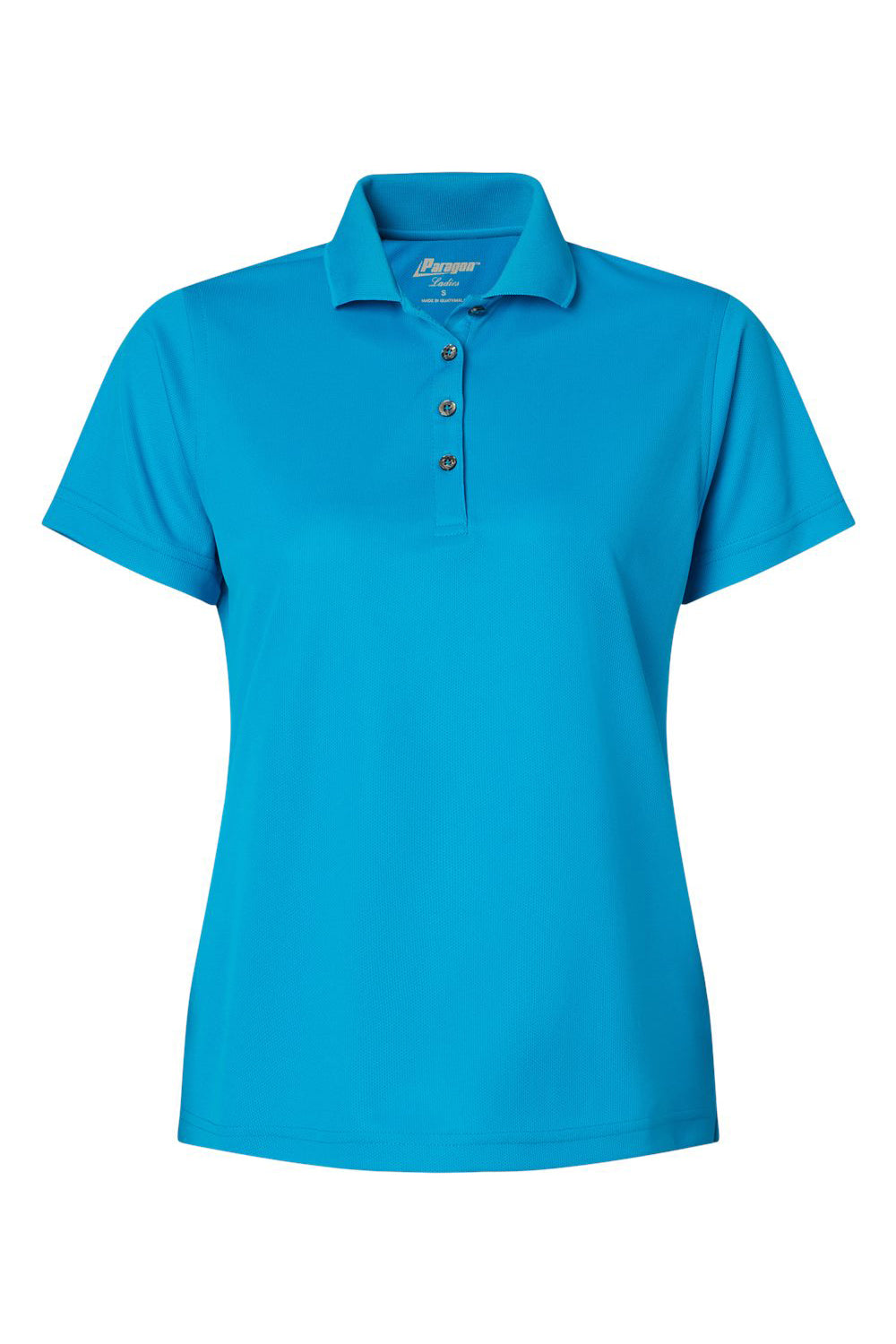 Paragon 104 Womens Saratoga Performance Mini Mesh Short Sleeve Polo Shirt Turquoise Blue Flat Front