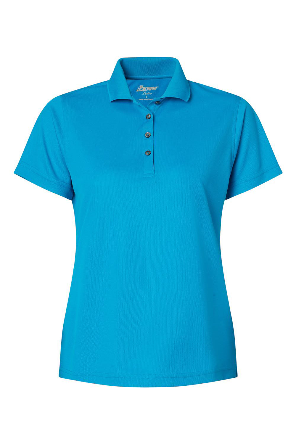 Paragon 104 Womens Saratoga Performance Moisture Wicking Mini Mesh Short Sleeve Polo Shirt Turquoise Blue Flat Front