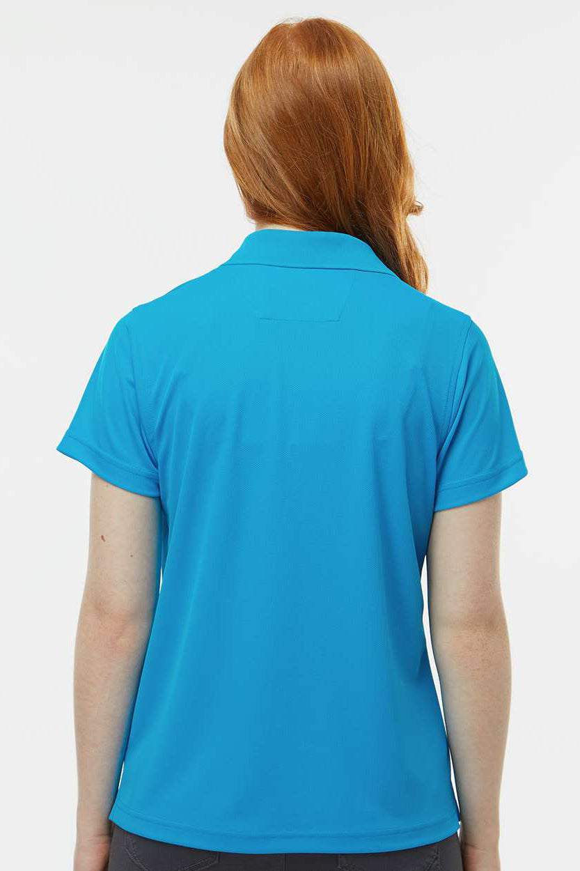 Paragon 104 Womens Saratoga Performance Moisture Wicking Mini Mesh Short Sleeve Polo Shirt Turquoise Blue Model Back