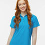 Paragon Womens Saratoga Performance Moisture Wicking Mini Mesh Short Sleeve Polo Shirt - Turquoise Blue - NEW
