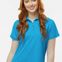 Paragon Womens Saratoga Performance Moisture Wicking Mini Mesh Short Sleeve Polo Shirt - Turquoise Blue