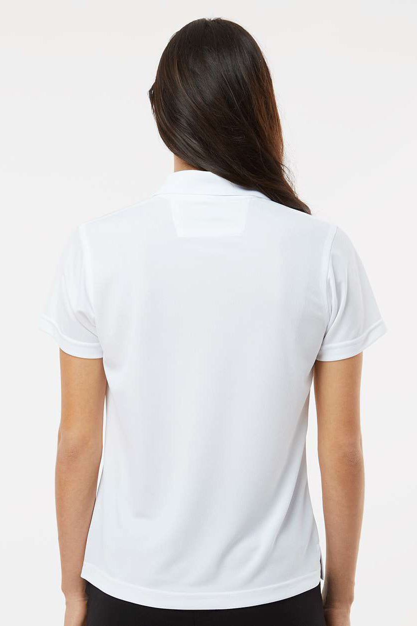 Paragon 104 Womens Saratoga Performance Moisture Wicking Mini Mesh Short Sleeve Polo Shirt White Model Back