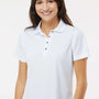 Paragon Womens Saratoga Performance Moisture Wicking Mini Mesh Short Sleeve Polo Shirt - White