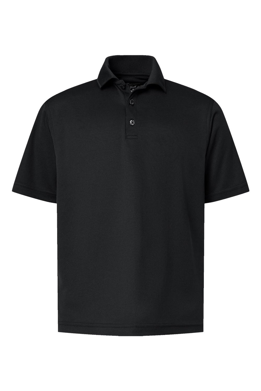 Paragon 108Y Youth Saratoga Performance Moisture Wicking Mini Mesh Short Sleeve Polo Shirt Black Flat Front