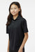 Paragon 108Y Youth Saratoga Performance Moisture Wicking Mini Mesh Short Sleeve Polo Shirt Black Model Side