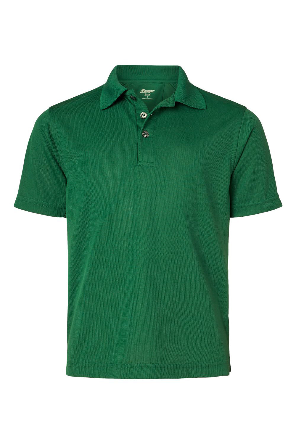 Paragon 108Y Youth Saratoga Performance Moisture Wicking Mini Mesh Short Sleeve Polo Shirt Hunter Green Flat Front
