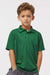Paragon 108Y Youth Saratoga Performance Moisture Wicking Mini Mesh Short Sleeve Polo Shirt Hunter Green Model Front