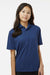 Paragon 108Y Youth Saratoga Performance Moisture Wicking Mini Mesh Short Sleeve Polo Shirt Navy Blue Model Front