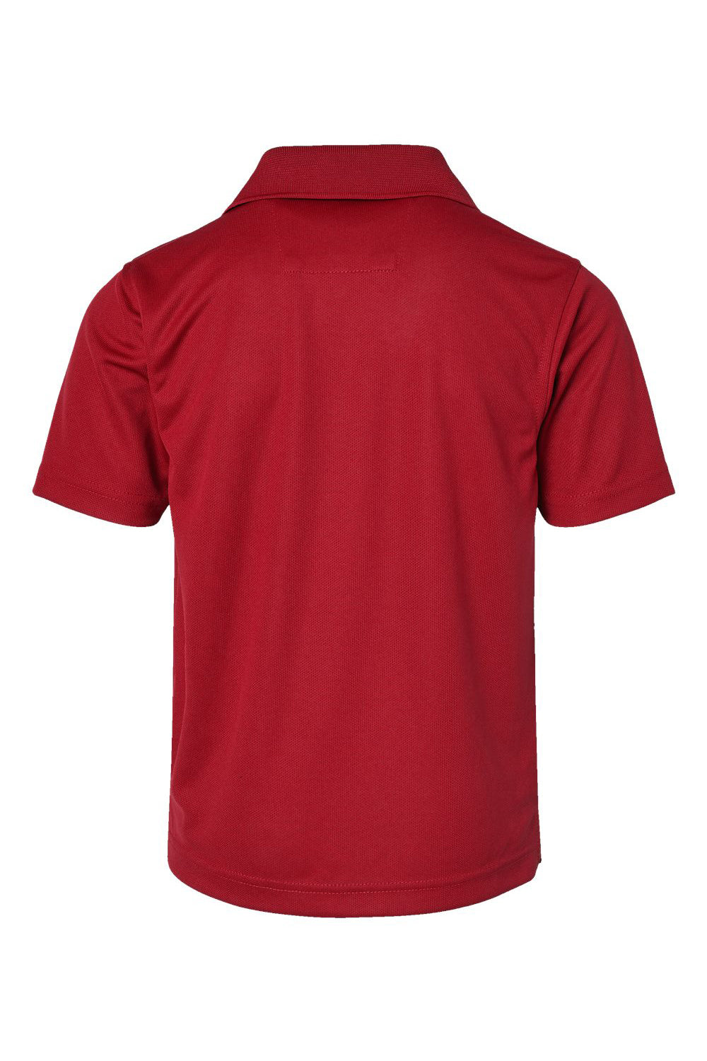 Paragon 108Y Youth Saratoga Performance Moisture Wicking Mini Mesh Short Sleeve Polo Shirt Red Flat Back