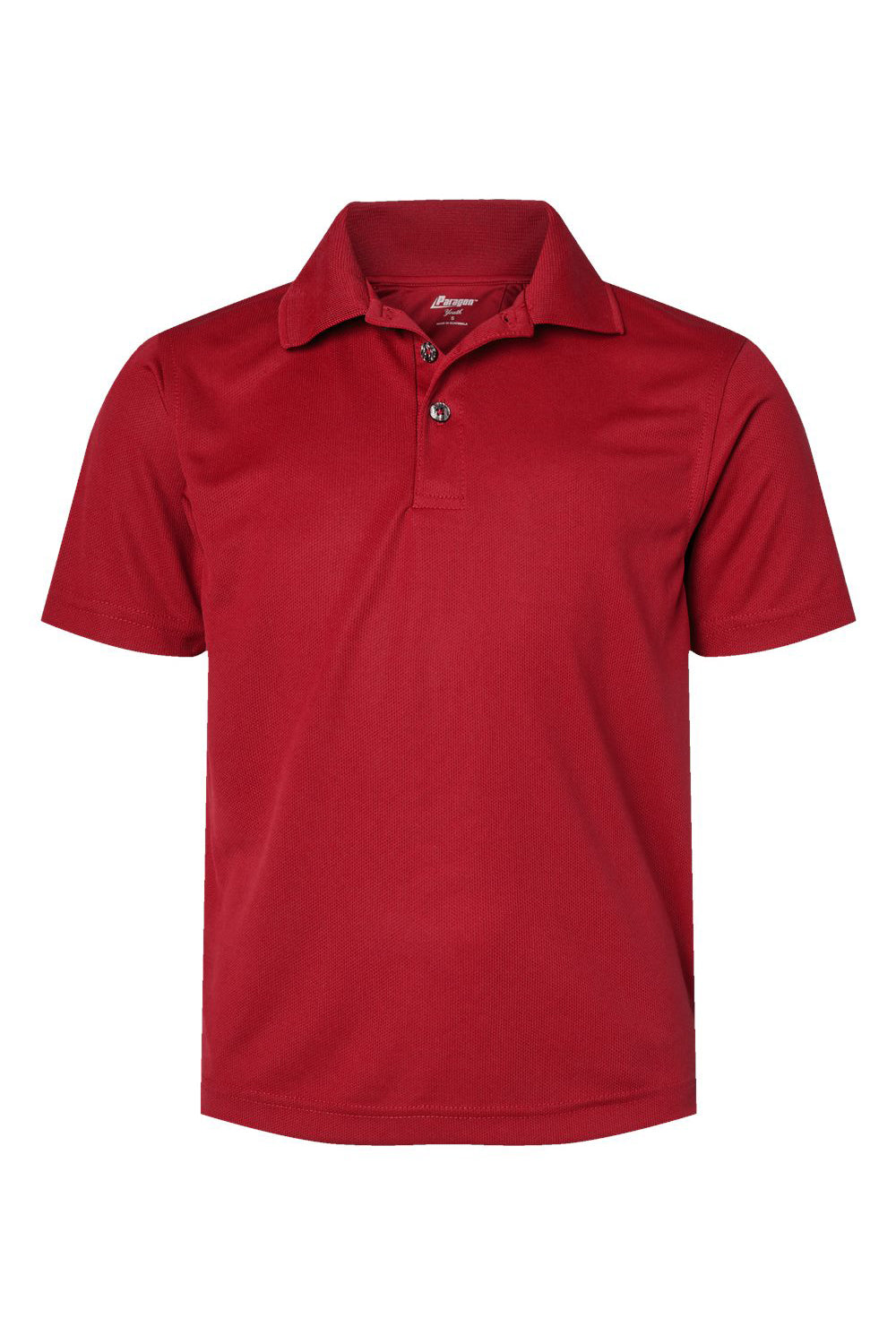 Paragon 108Y Youth Saratoga Performance Moisture Wicking Mini Mesh Short Sleeve Polo Shirt Red Flat Front