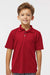 Paragon 108Y Youth Saratoga Performance Moisture Wicking Mini Mesh Short Sleeve Polo Shirt Red Model Front