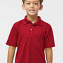 Paragon Youth Saratoga Performance Moisture Wicking Mini Mesh Short Sleeve Polo Shirt - Red