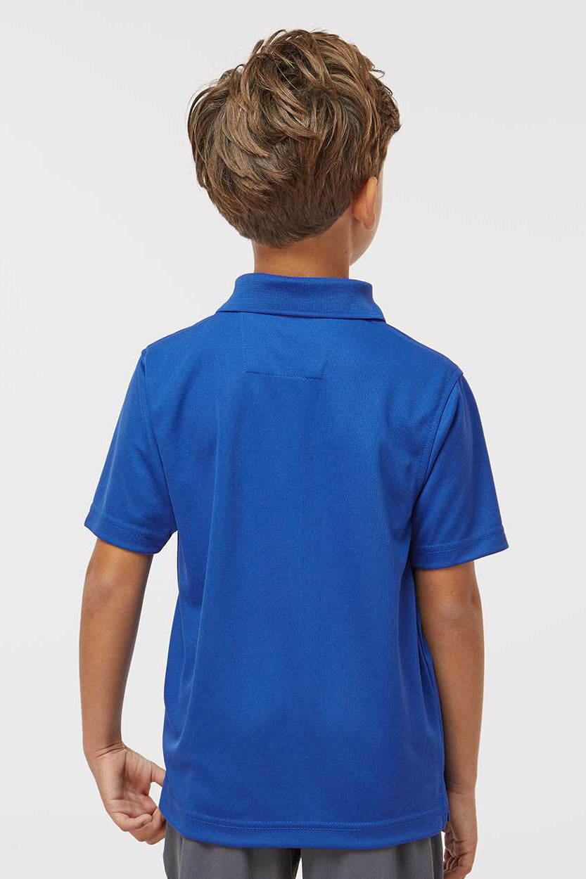 Paragon 108Y Youth Saratoga Performance Moisture Wicking Mini Mesh Short Sleeve Polo Shirt Royal Blue Model Back